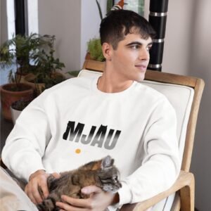 bela muška dukserica mjau