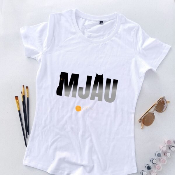 bela ženska majica mjau