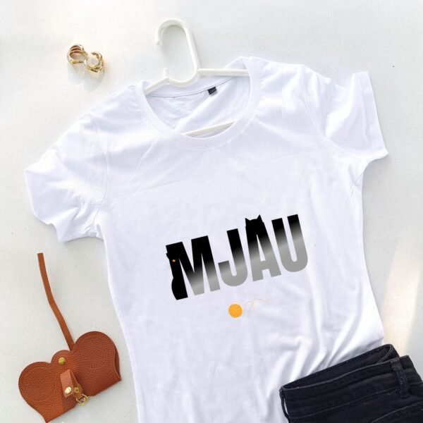 bela ženska majica mjau