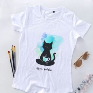 bela ženska majica mjau i polako