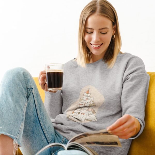 siva ženska dukserica novogodišna mjau jelka