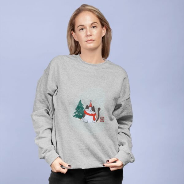 ženska siva dukserica mačka za božić