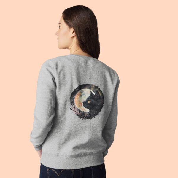 ženska dukserica mjau i mesec siva