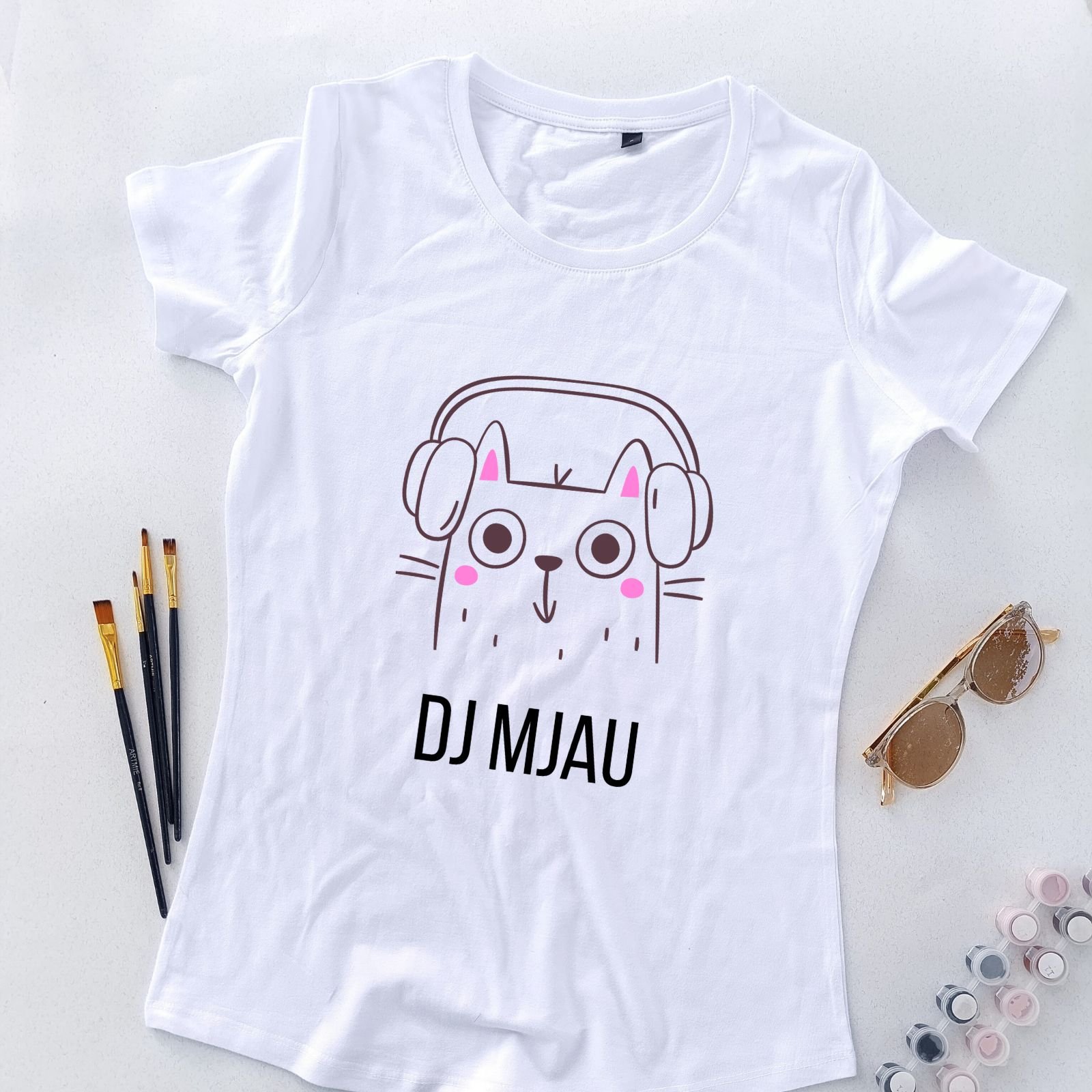 bela ženska majica dj mjau