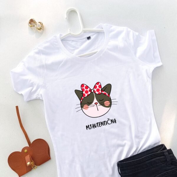 bela ženska majica mjautentična