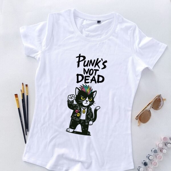 bela ženska majica mjau punk