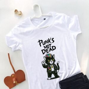 bela ženska majica mjau punk