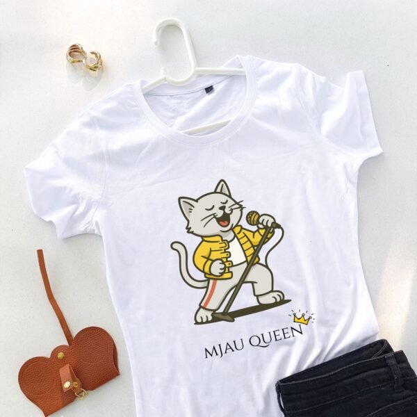bela ženska majica mjau queen