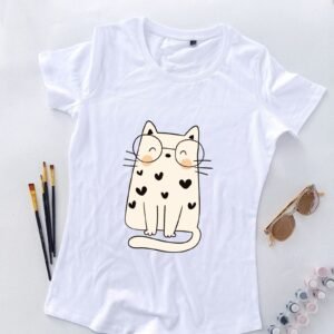 bela ženska majica mjauljupka