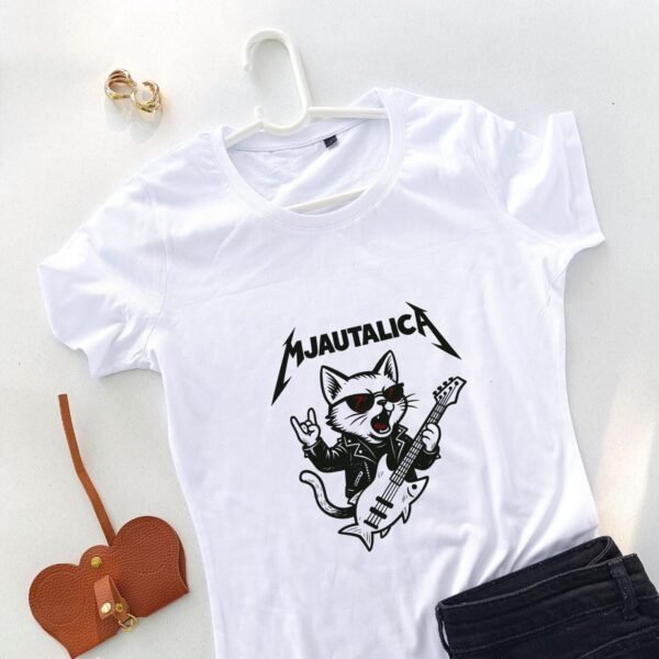 bela ženska majica mjautalica