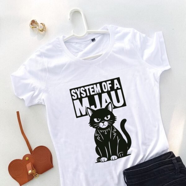 bela ženska majica system of a mjau