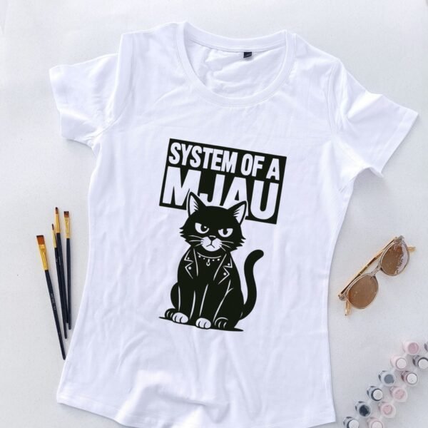 bela ženska majica system of a mjau