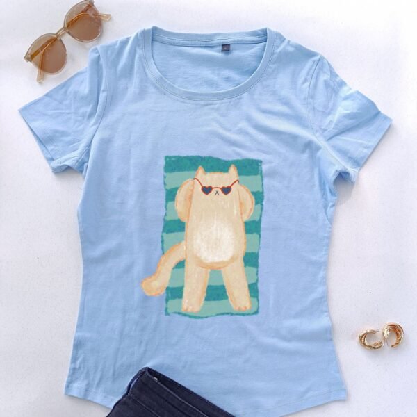 plava-ženska-majica-letnji-mjau