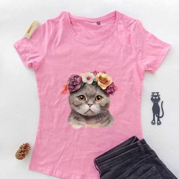 roze ženska majica mjau floresita