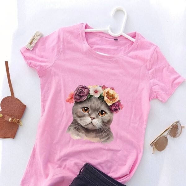 roze ženska majica mjau floresita