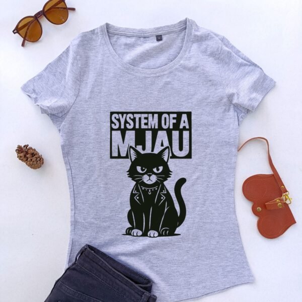 siva ženska majica system of a mjau