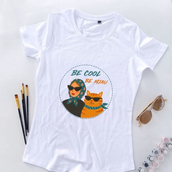 bela ženska majica be cool be mjau