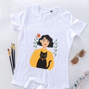 bela ženska majica mačkasta ja