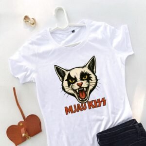 bela ženska majica mjau kiss