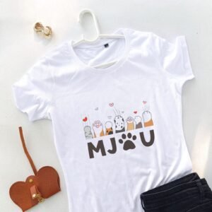 bela ženska majica šape pune ljubavi