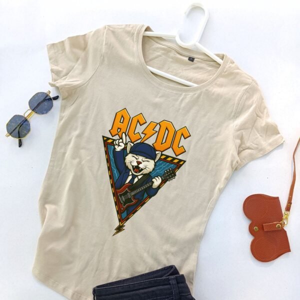 bež ženska majica ac-dc mjau