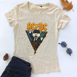 bež ženska majica ac-dc mjau