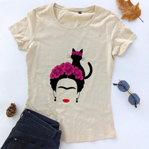 bež ženska majica Mačkolika Frida