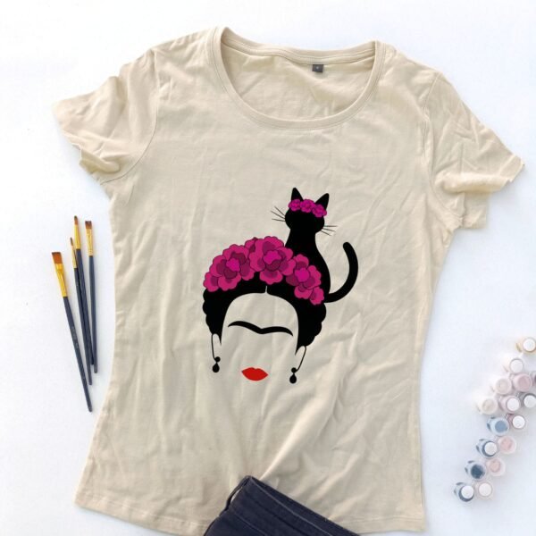 bež ženska majica Mačkolika Frida