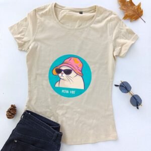 bež ženska majica mjau vibe