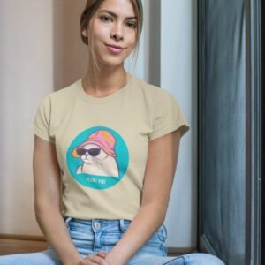bež ženska majica mjau vibe