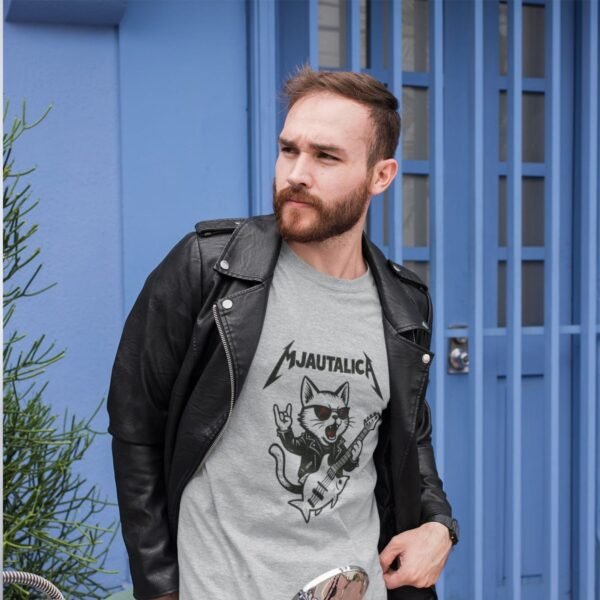 siva muška majica mjautalica