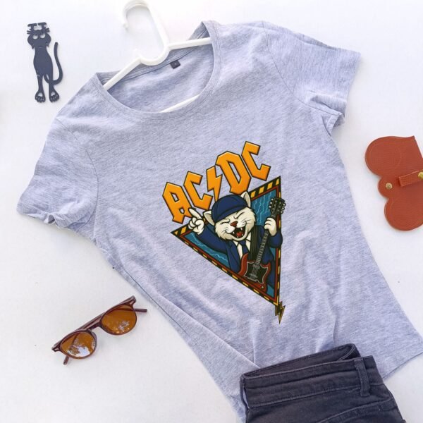 siva ženska majica ac-dc mjau