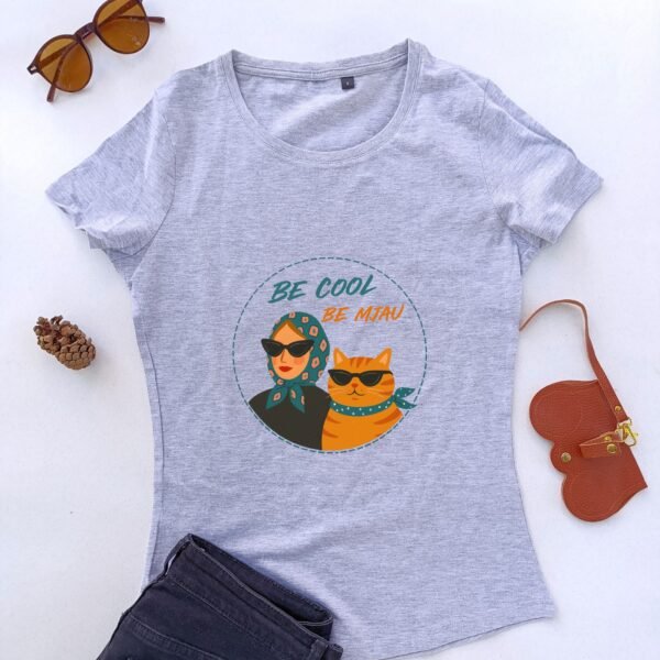 siva ženska majica be cool be mjau
