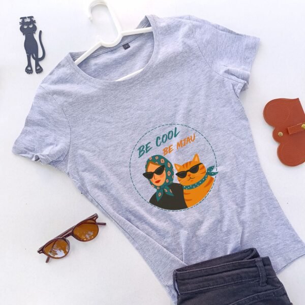 siva ženska majica be cool be mjau