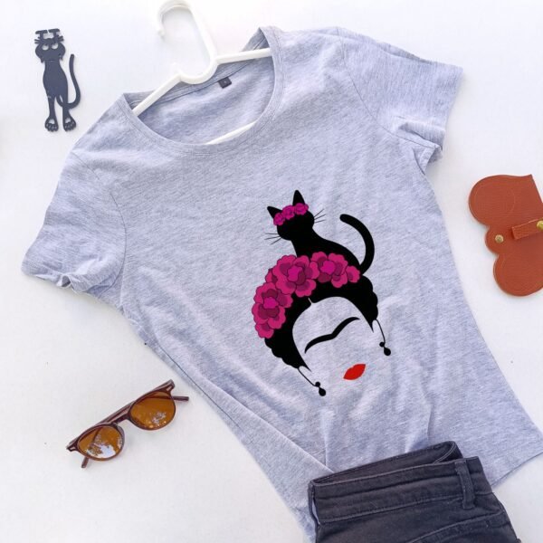 siva ženska majica Mačkolika Frida