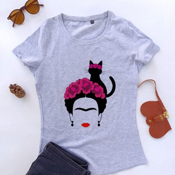 siva ženska majica Mačkolika Frida