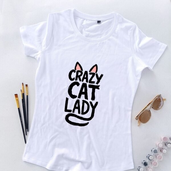 bela ženska majica crazy cat lady