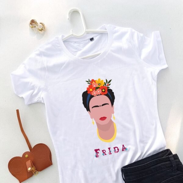 bela ženska majica cvetna frida