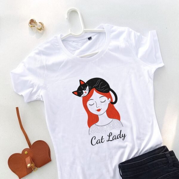 bela ženska majica mačka za smirenje