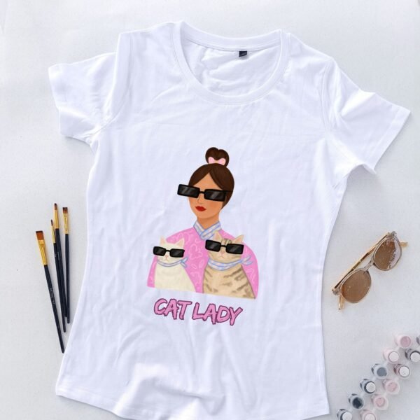 bela ženska majica mačke znaju trend