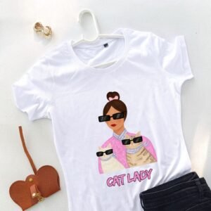 bela ženska majica mačke znaju trend