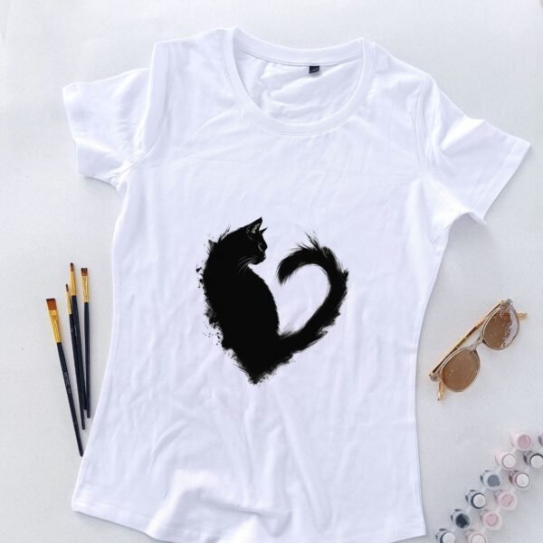 bela ženska majica tiha mačija senka