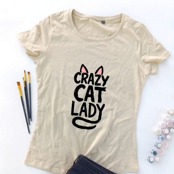 bež ženska majica crazy cat lady