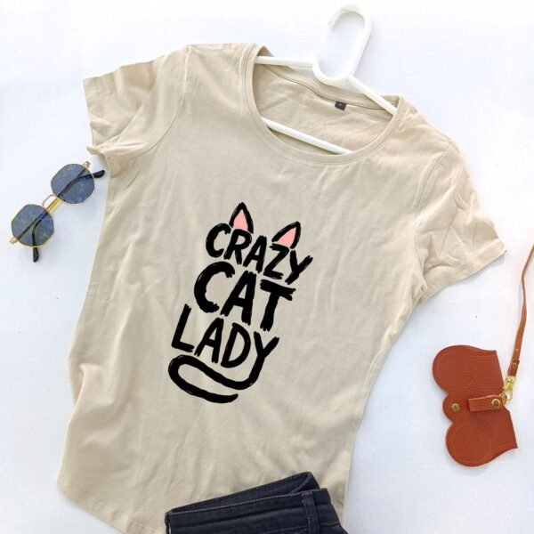 bež ženska majica crazy cat lady