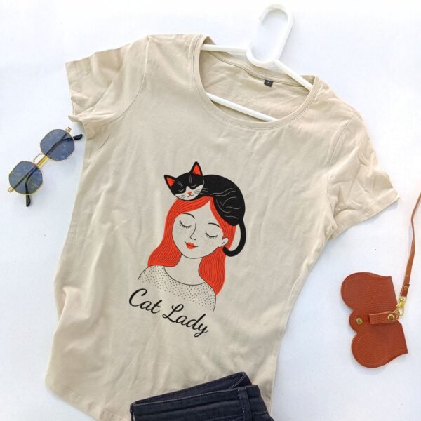 bež ženska majica mačka za smirenje