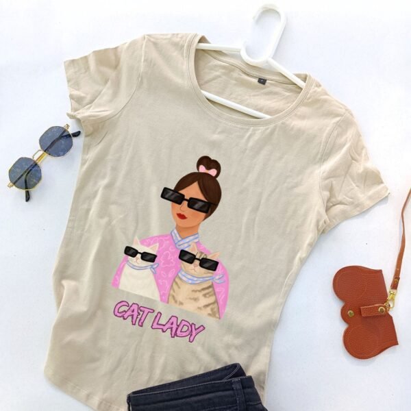 bež ženska majica mačke znaju trend