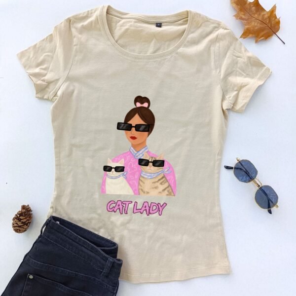 bež ženska majica mačke znaju trend
