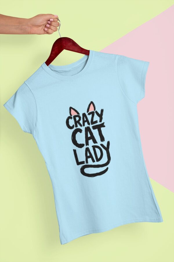 Majica Crazy Cat Lady plava boja