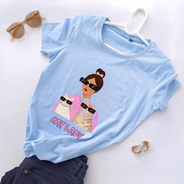 plava ženska majica mačke znaju trend