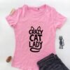 roze ženska majica crazy cat lady
